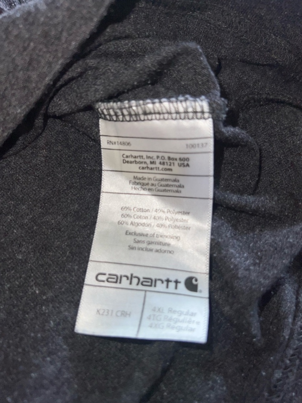Carhartt Men’s Loose Fit Heavyweight Long Sleeve Work Logo Graphic Tshirt 4XL - Picture 4 of 5